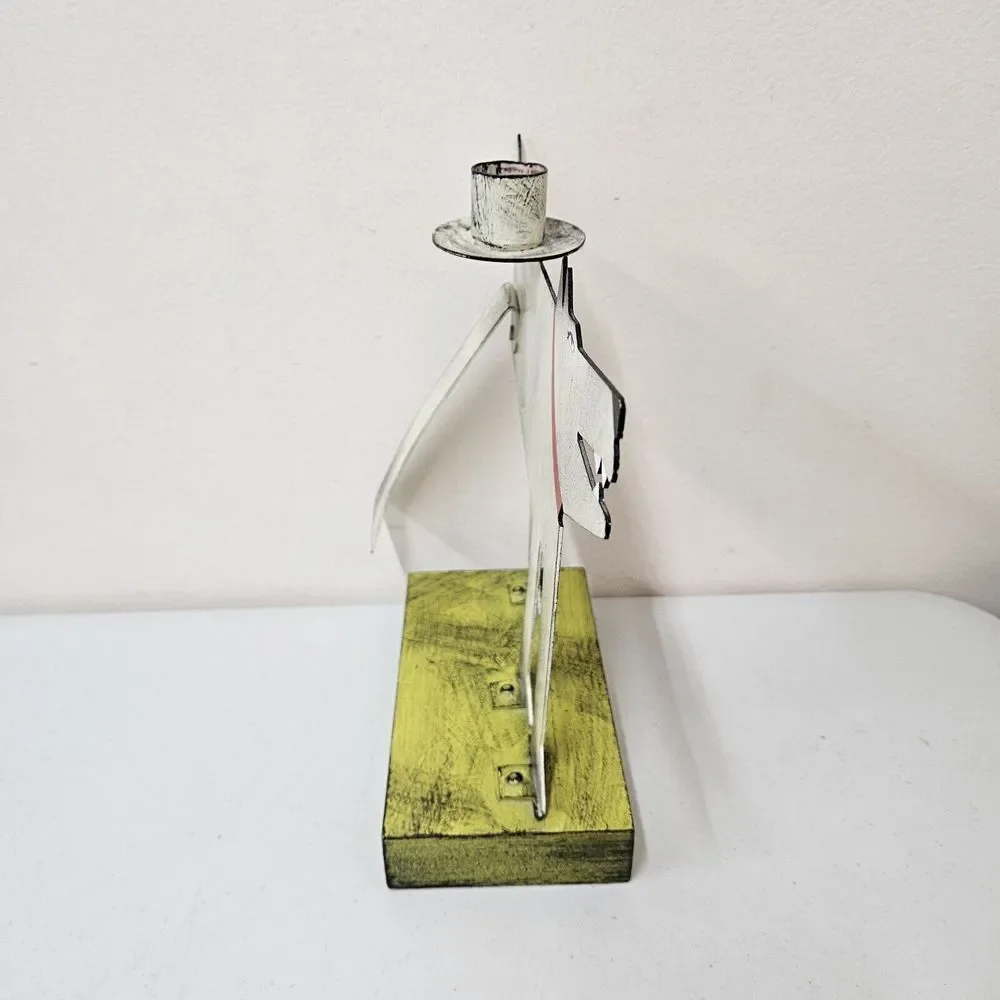 Vintage Art Acme Animal Dog Wolf Candle‎ Holder Signed Canada